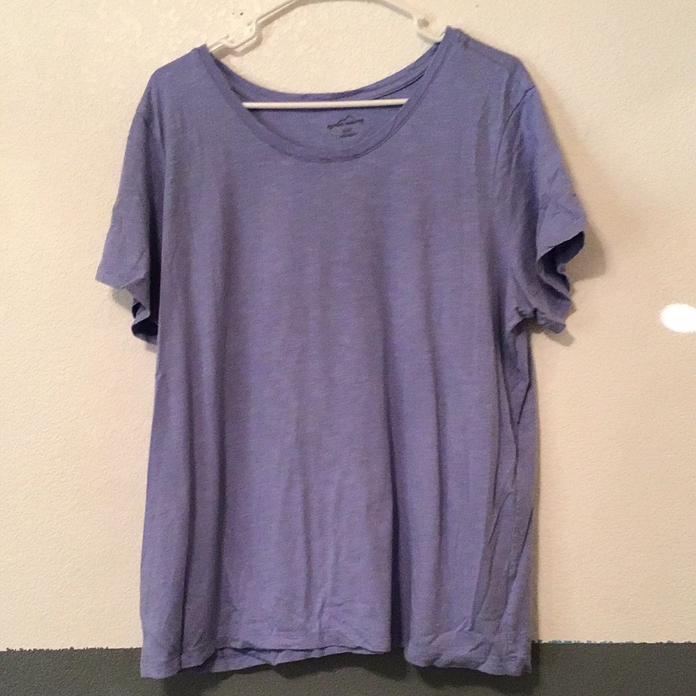H4 Size XXXL Eddie Bauer Short Sleeve Scoop Neck Tee in Lavender Blue